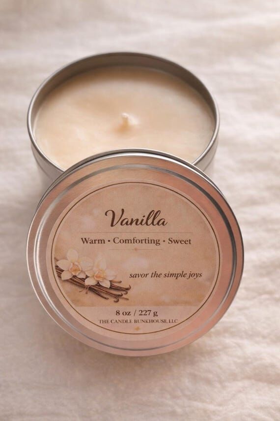 Vanilla Candle 8oz | Warm Bakery Soy Candle |...