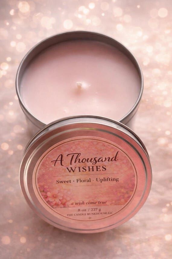 A Thousand Wishes Candle 8oz | Champagne Peon...