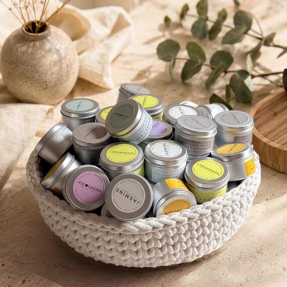 50g Hand Poured Soy Wax Mini Tin Candles, 11 ...