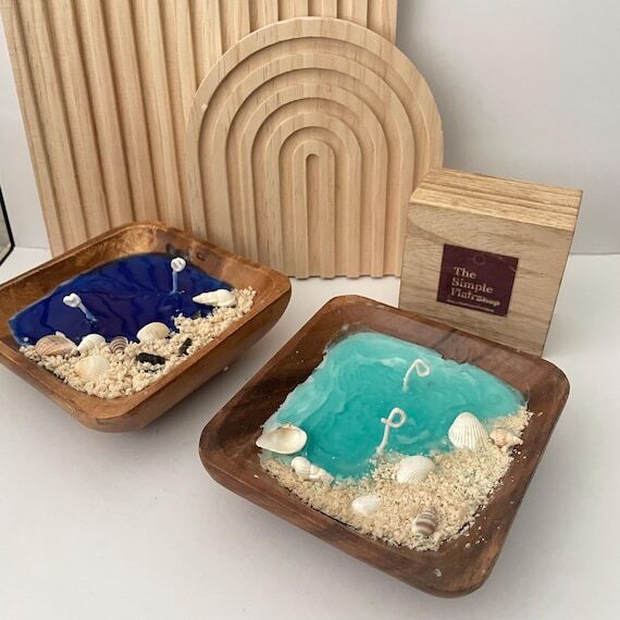 Beach themed dough Bowl Candle Nautical candl...