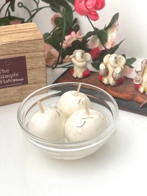 Rasgulla Candle: Saffron Scented Indian Sweet...