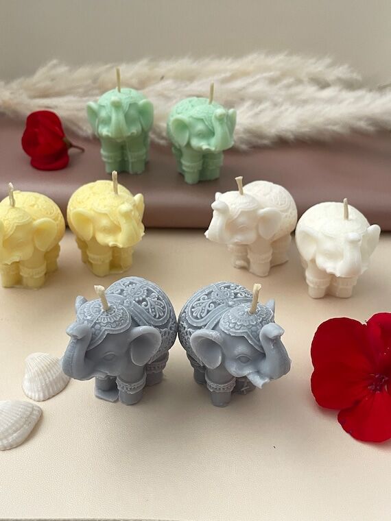 Mini Elephant candle | Party Favors | Miniatu...
