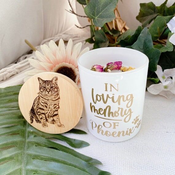 Custom Pet Portrait Memorial Candle: Engraved...