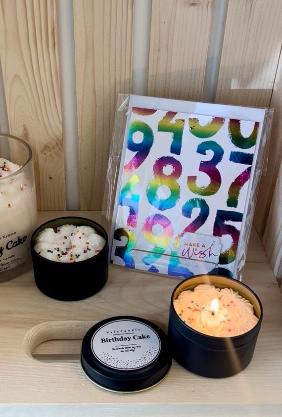 Birthday cake candle 100% soy wax|celebrate|v...