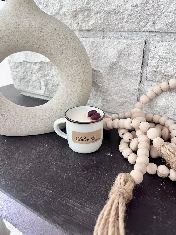Coffee candle| mini coffee mug soy wax| coffe...