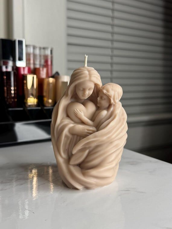 Baby Jesus and Maria Candle, Handmade Candle,...