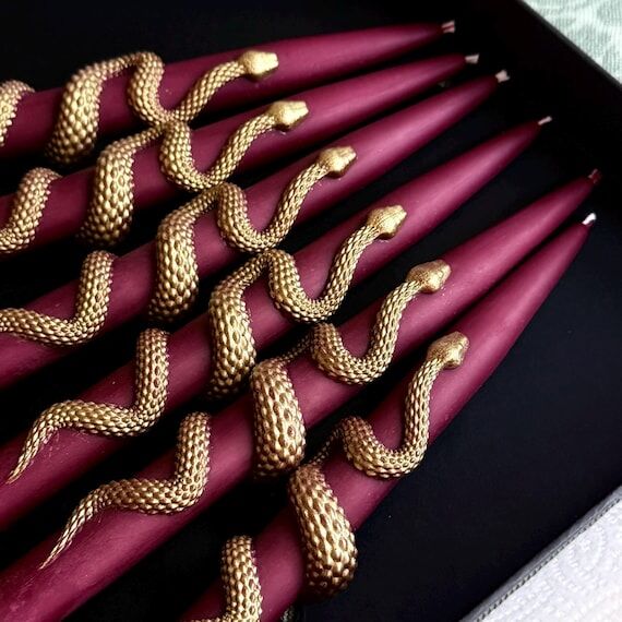 Snake Taper Candles (Set of 2): Gothic Hallow...