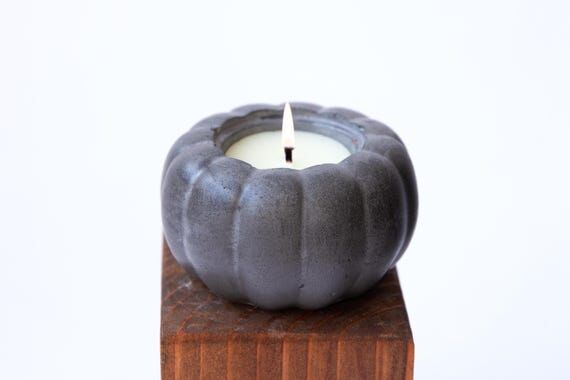 Concrete Pumpkin Candle | 100% Coconut Soy Wa...