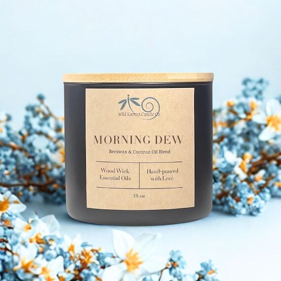 Morning Dew Beeswax Candle Natural Spring Hom...
