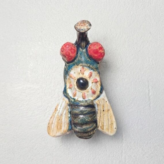 Handmade Ceramic Bluebottle Fly - Blowfly Scu...