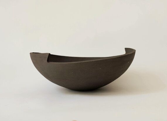 Large Stoneware Centerpiece Bowl • Unglazed...