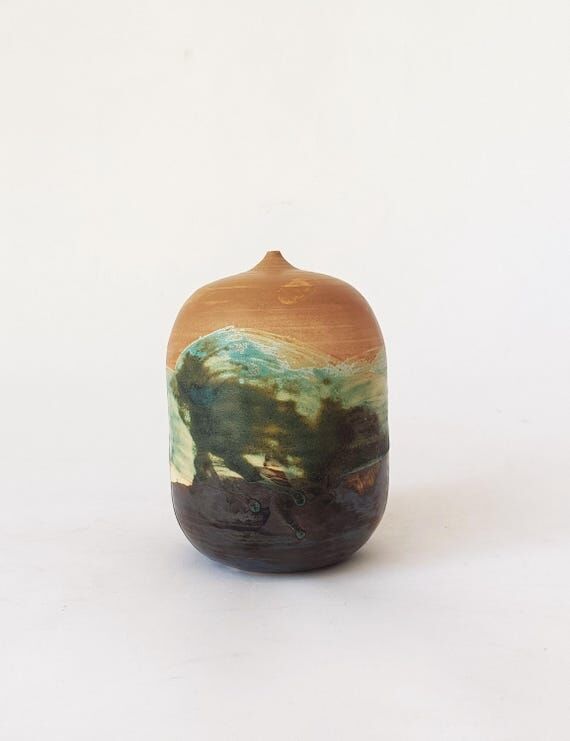 Minimalist Ceramic Vase, Handbuilt Art Vase, ...