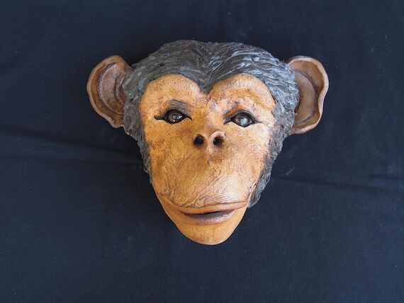 Handmade Ceramic Monkey Mask: Original Chimp ...