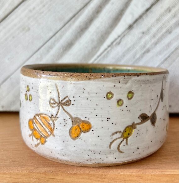 Handmade Ceramic Succulent Planter, Hand-Carv...