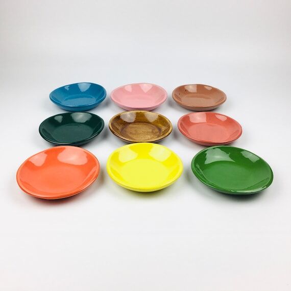Rainbow Ceramic Cat Food Dish: Handmade Potte...