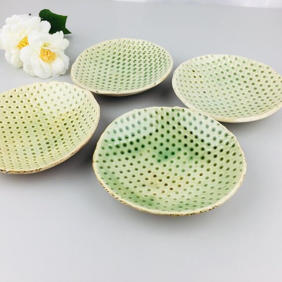 Small Ceramic Plate - Unique Ring Dish - Jade...