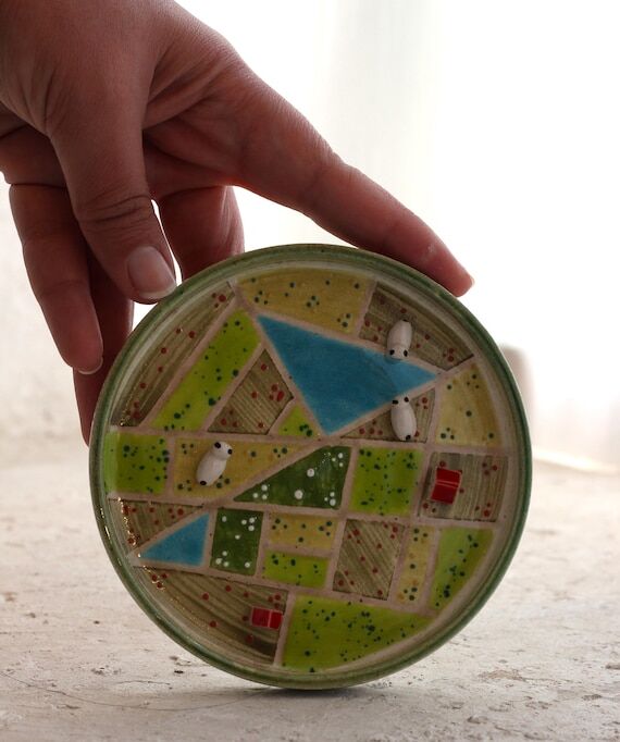 Handmade Ceramic Village Plate – Miniature ...