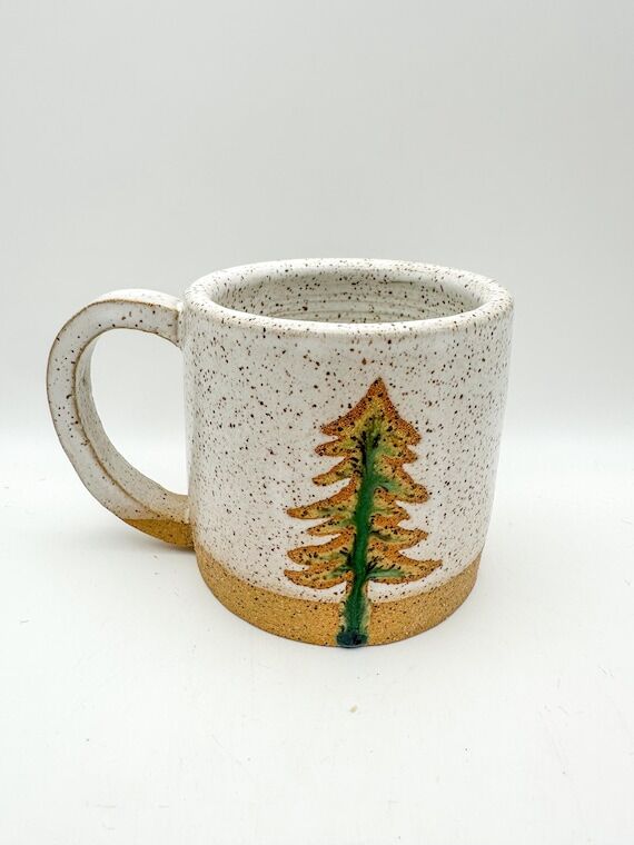 Handmade ceramic mug, tree mug...