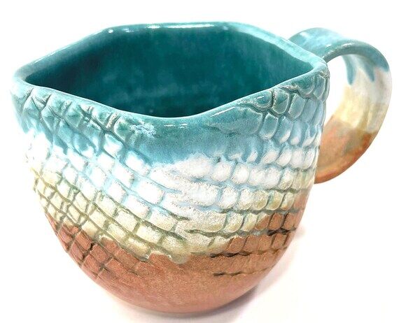 Large Ceramic Tea Cup: Wheel Thrown Textured ...