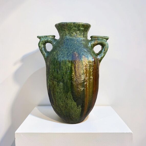 Green Tamegroute Vase, Moroccan Ceramic Vase,...