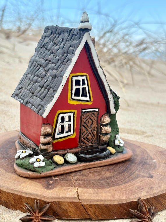 Handmade CERAMIC Candle Holder- Fantasy House...