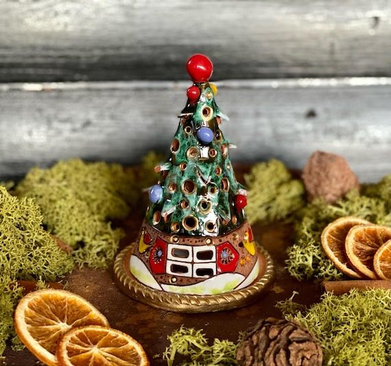 Handmade Ceramic Christmas Tree Candle Holder...