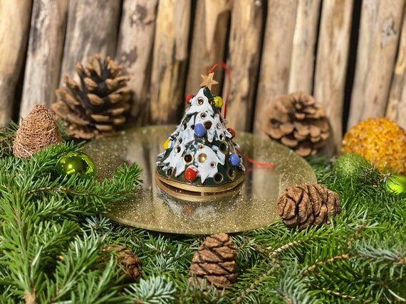 Handmade Ceramic Christmas Tree Bell Ornament...