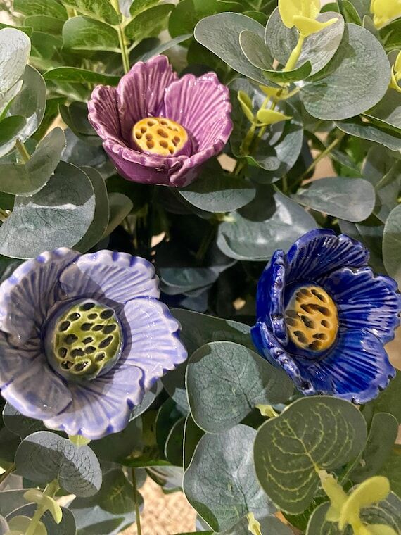 Opium Poppy/ ceramic flower/ handmade...