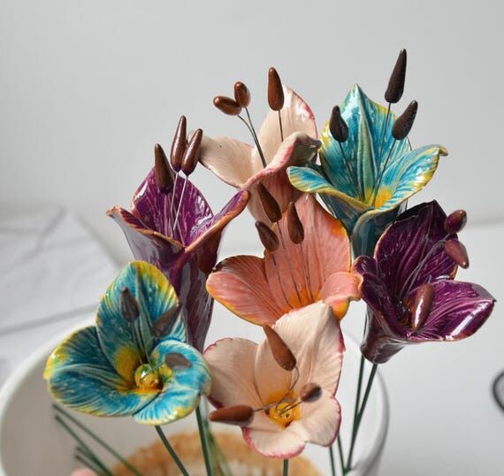 Lily, Handmade, everlasting Ceramic flower...