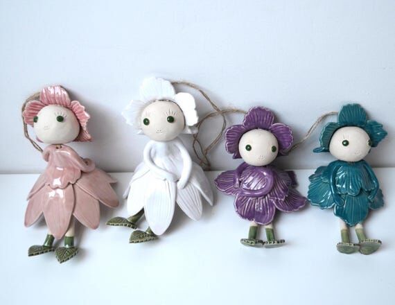 Flower Fairy - Handcrafted ceramic Garden Dec...