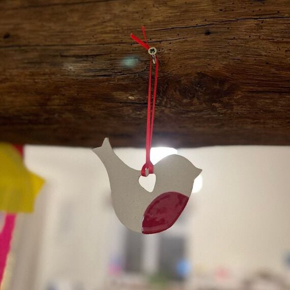 Handmade Scandi Christmas Robin Decoration, G...