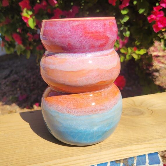 Unique Multicolor Ceramic Bubble Vase – Glo...
