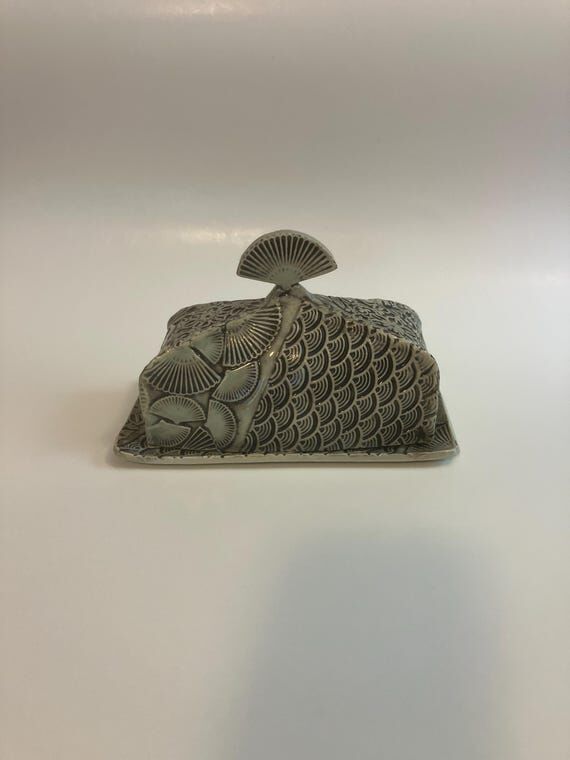 Handmade Ceramic Butter Dish with Lid: Black ...