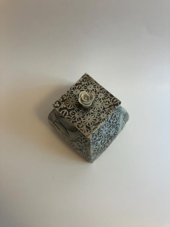Handmade Ceramic Sugar Bowl with Lid: Celadon...