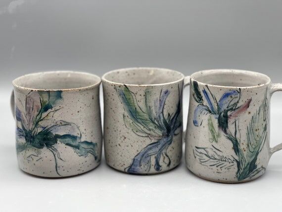 Abstract Handmade Ceramic mug - Abstract Flo...