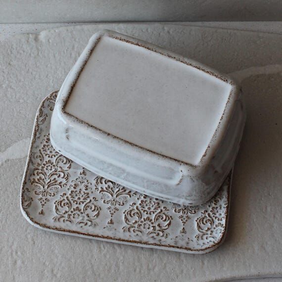 Handmade Ceramic Butter Dish – Rustic Butte...