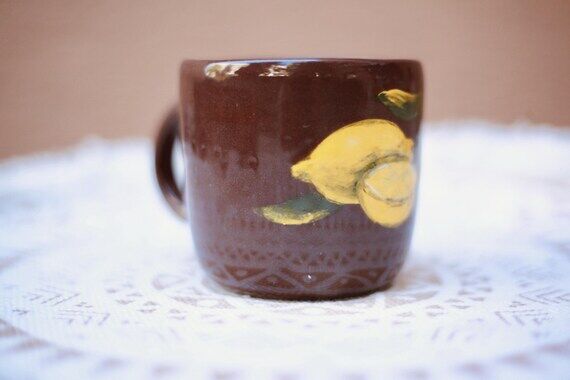 Lemon Ceramic Mugs/ Handmade Pottery Unique C...