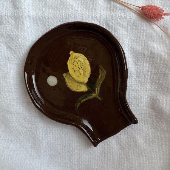 Coffee Spoon Rest/ Ceramic Spoon Rest/ Handma...