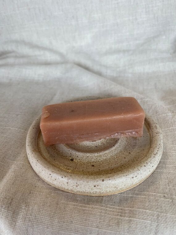Mini Cream soap dish, ceramic bathroom tray, ...