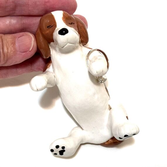 Beagle Figurine, Engagement Gift, Dog Ring Ho...