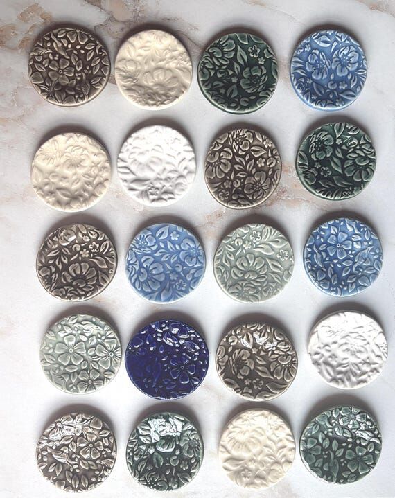 Handmade Ceramic Ring Dish - Floral Trinket D...