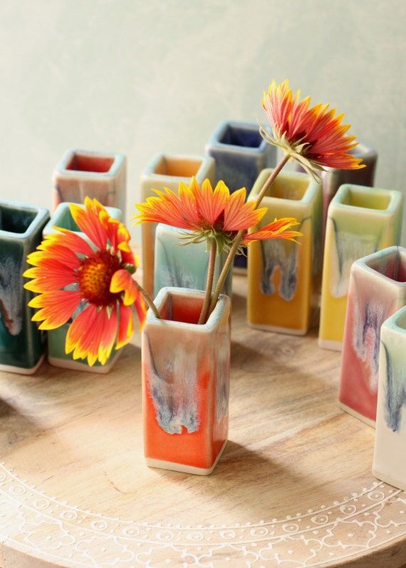Handmade Porcelain Drippy Bud Vase: Reactive ...