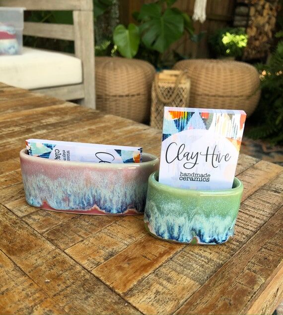 boho business card holder // boho card holder...