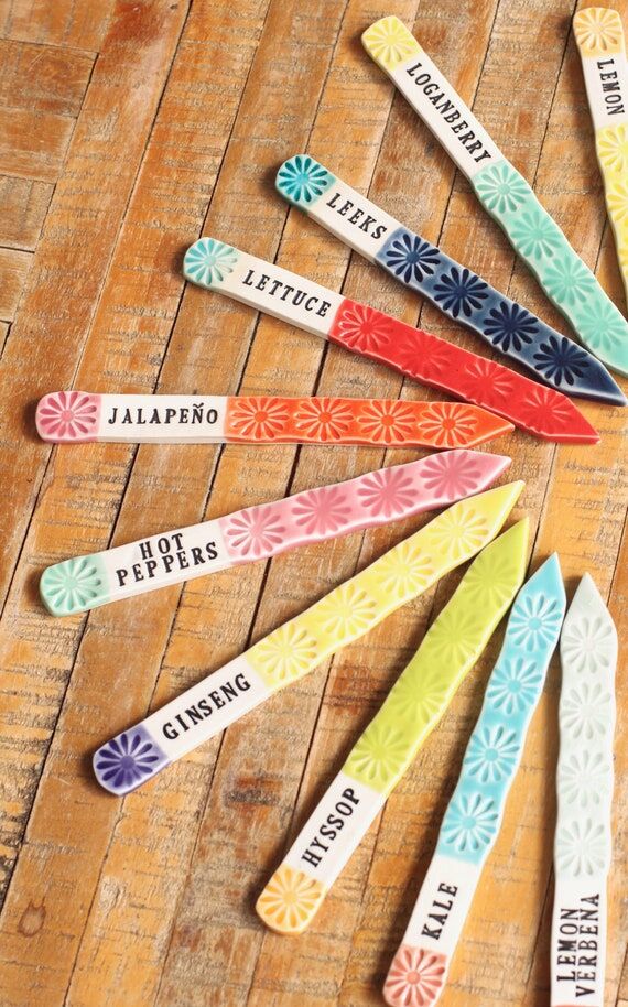 one vegetable marker A-L // herb tag // garde...