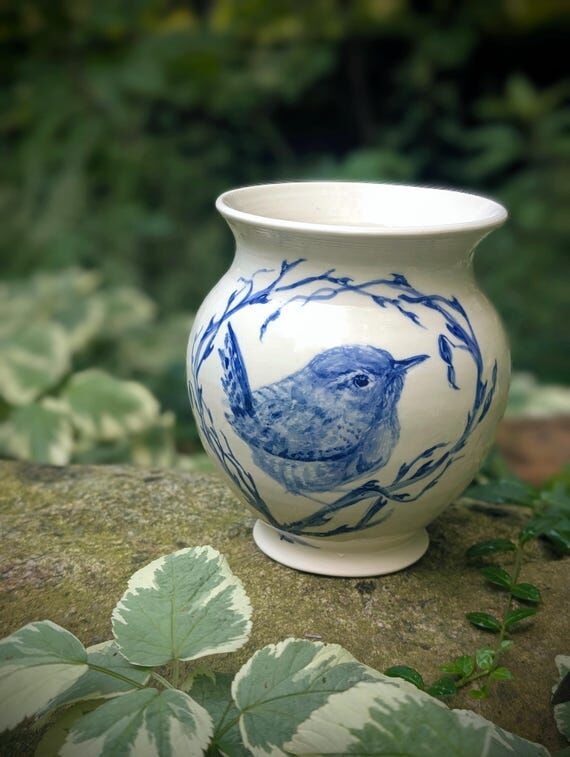 Wren & Thorn Porcelain Vase- Handmade Cerami...