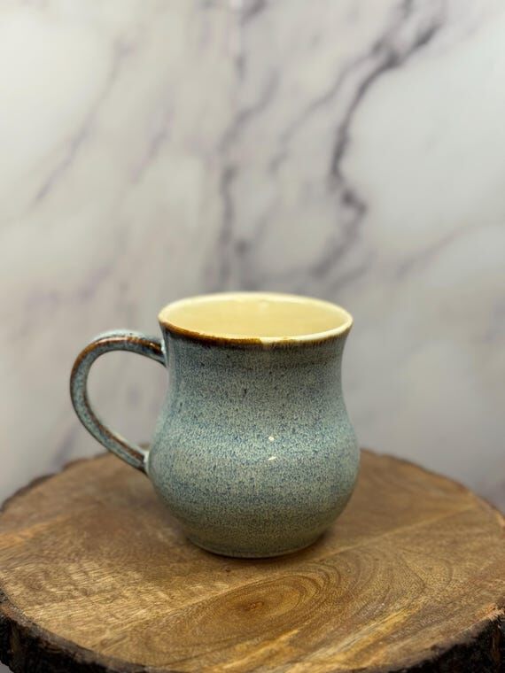 Blue-Gray Speckled Ceramic Mug...