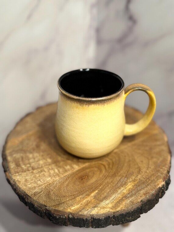 Handcrafted Golden Yellow Ceramic Mug...