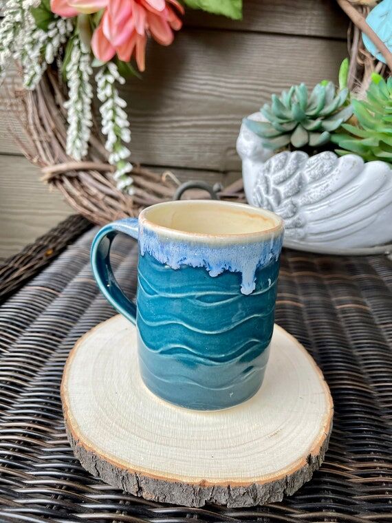 Handmade pottery, ceramic mug, coffee cup, te...