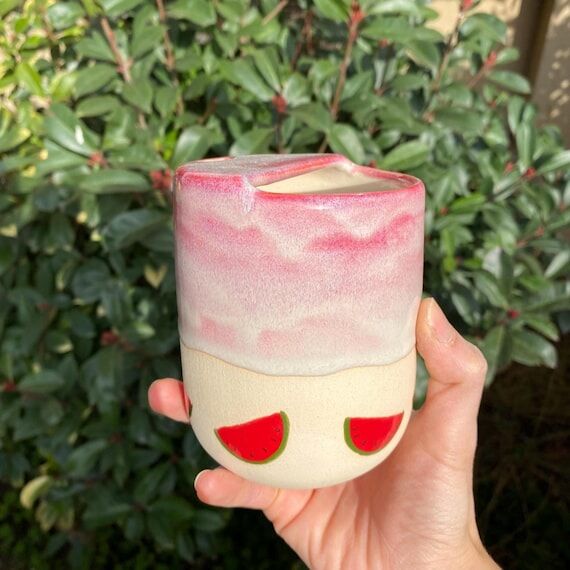Pre Order Handmade Watermelon Pottery Mug wit...