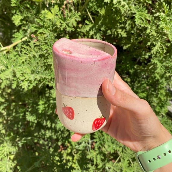 Pre-Order Handmade Stoneware Pink Strawberry ...